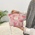 Fashion Retro Striped Clutch Bag Women Cosmetic Bag Plush Toiletry Bag Makeup Bags Makeup Pouch Case Travel Cosmetic Organizer